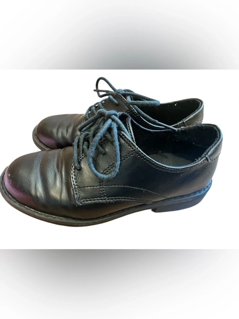 The Children’s Place Kids Black Dress Shoes w/ Shoelaces Size 3 Graduation/Party